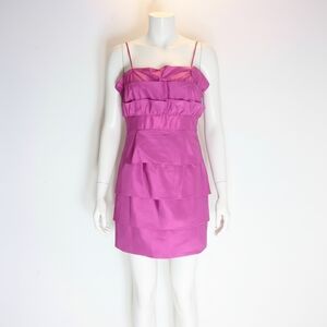 MAX AND CLEO Elegant Fushia Tiered Dress SIZE 14